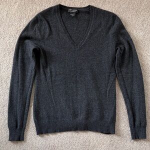 Lord & Taylor Dark Gray V-Neck Sweater